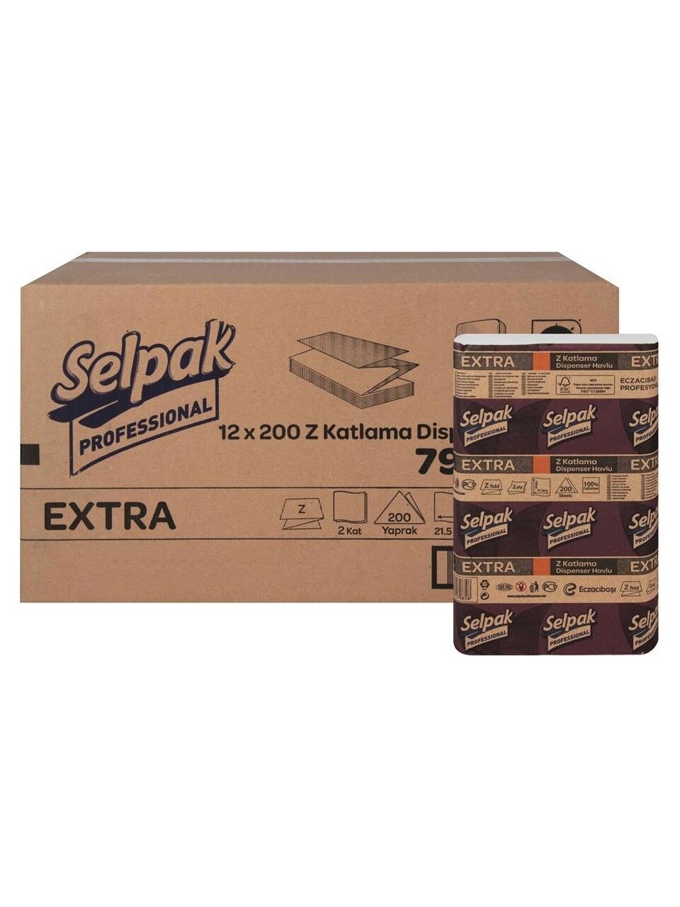 Selpak Professionel Extra Z Havlu  Çift Katlı 21x24 200lü